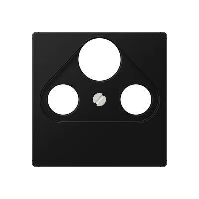 JUNG Abdeckung A561BFPLSATSWM für SAT-TV-Steckdose | Zentralplatte | Thermoplast matt | 55x55 mm | graphitschwarz