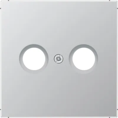 JUNG Abdeckung für Antennensteckdose AL2990TV | Koaxial-Anschluss | Schraubbefestigung | Aluminium matt | 70x70mm | IP20