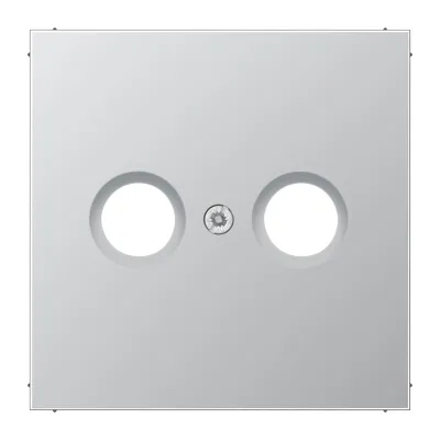 JUNG Abdeckung für Antennensteckdose AL2990TV | Koaxial-Anschluss | Schraubbefestigung | Aluminium matt | 70x70mm | IP20