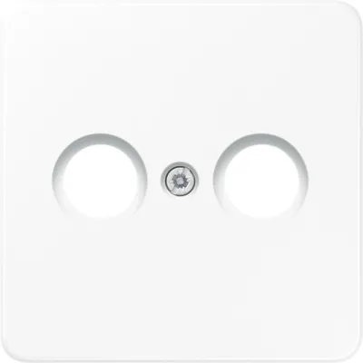 JUNG Abdeckung für Antennensteckdose CD561TVWW | Koaxial Zentralplatte 2-fach | Thermoplast | alpinweiß