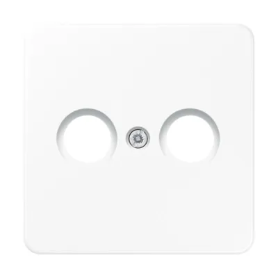 JUNG Abdeckung für Antennensteckdose CD561TVWW | Koaxial Zentralplatte 2-fach | Thermoplast | alpinweiß