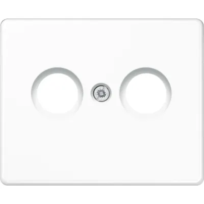 Jung Abdeckung für Antennendose SL561TVWW | Koaxial | Schraubbefestigung | Aluminium glänzend | alpinweiß RAL 9010