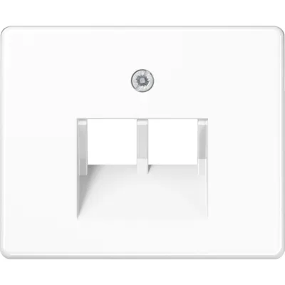 JUNG Abdeckung SL569-2UAWW für IAE/UAE-Dose Cat. 5e/6 | 2x8-polig | Aluminium lackiert | Aufputz | alpinweiß