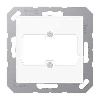 JUNG Abdeckung Modular-Jack A569-21ACSWW | Cat.5e vollgeschirmt | 2-fach | mit Tragring | Duroplast | alpinweiß
