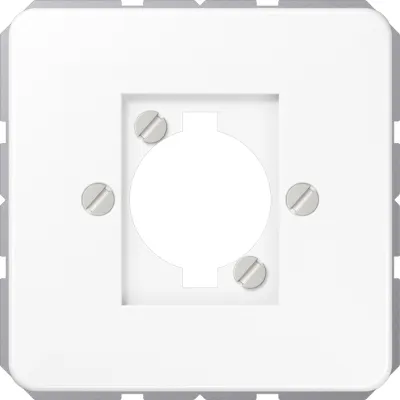 JUNG Abdeckung für XLR-Steckdose CD568WW | mit Tragring | Schraubbefestigung | Duroplast | glänzend | weiß RAL 9010