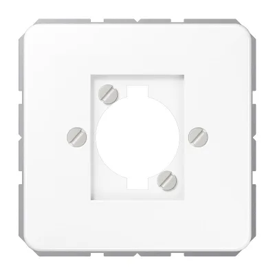 JUNG Abdeckung für XLR-Steckdose CD568WW | mit Tragring | Schraubbefestigung | Duroplast | glänzend | weiß RAL 9010