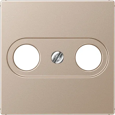 JUNG Abdeckung Antennen-Steckdose A561PLTVCH | 2-fach Zentralplatte Duroplast glänzend champagner Schraubbefestigung