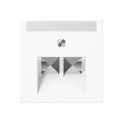 JUNG Abdeckung A 569-2 NA PLUA WW | Zentralplatte 2-fach | Kunststoff | Beschriftungsfeld | alpinweiß