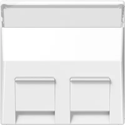 JUNG Zentralplatte 2-fach | A569-30BFPLWW | alpinweiß | 30° Adapter | Beschriftungsfeld | bruchsicher | glänzend