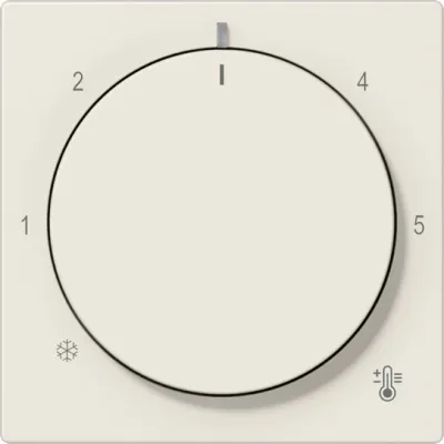 JUNG Abdeckung Thermostat A 1749 BF | Drehknopf | Thermoplast glänzend | 55x55 mm | weiß RAL 1013