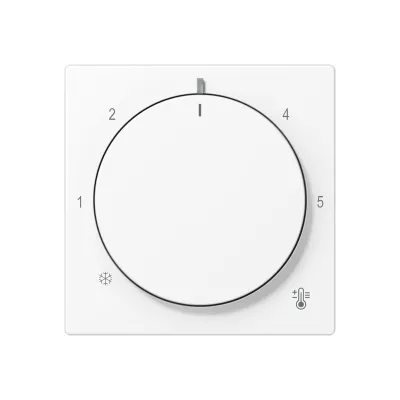 JUNG Abdeckung für Thermostat A 1749 BF WWM | Drehknopf | Klemmbefestigung | Kunststoff | schneeweiß matt | 55x55 mm