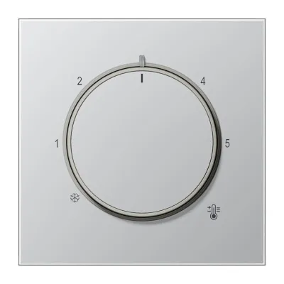 JUNG Abdeckung Thermostat AL1749 | Drehknopf | Aluminium matt | 70x70 mm | für RTR230/231/233/241, FTR231 | RAL 9006