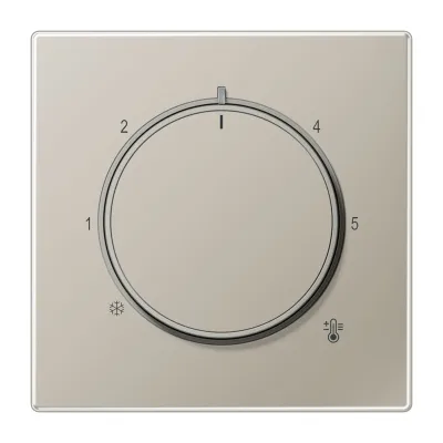 JUNG Abdeckung Thermostat ES1749 | Raumthermostat Drehknopf | Edelstahl matt | 70x70 mm | Klemmbefestigung | IP20