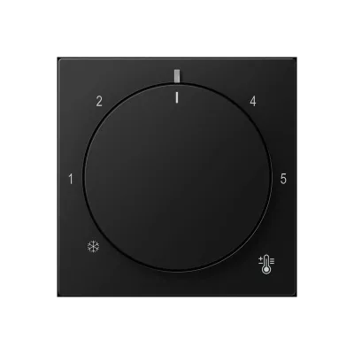 JUNG Abdeckung Thermostat A1749BFSWM | Drehknopf | Kunststoff Thermoplast | 55x55 mm | graphitschwarz matt