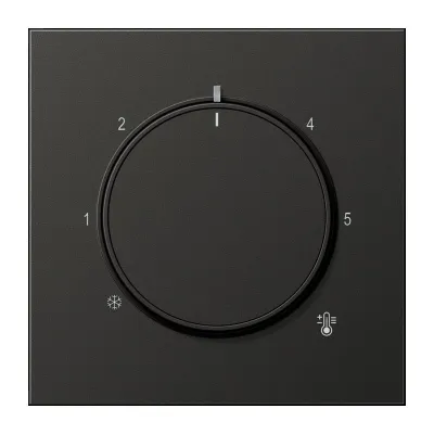 JUNG Abdeckung Thermostat AL1749AN | Drehknopf | Aluminium matt lackiert | 70x70 mm | anthrazit RAL 7016