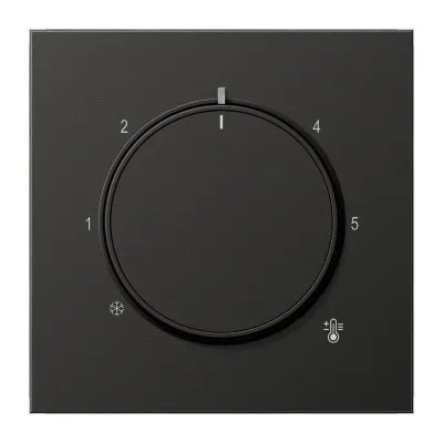 JUNG Abdeckung Thermostat AL1749AN | Drehknopf | Aluminium matt lackiert | 70x70 mm | anthrazit RAL 7016