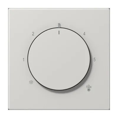 JUNG Abdeckung Thermostat LS1749BFLG | Drehknopf | Thermoplast | 70x70 mm | Klemmbefestigung | IP20 | lichtgrau RAL 7035