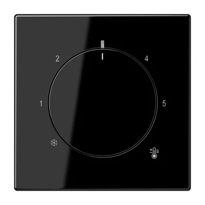 JUNG Abdeckung Thermostat LS1749BFSW | Drehknopf | Thermoplast | Klemmbefestigung | 70x70 mm | schwarz