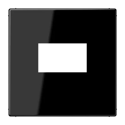 JUNG Abdeckung LS1969USBSW für USB-Ladegerät | Zentralplatte | 70x70 mm | Thermoplast glänzend | schwarz RAL 9005