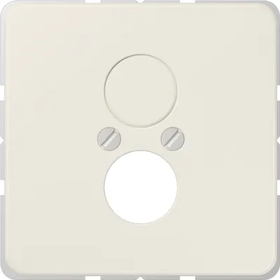 Jung Abdeckung für 2 Kleinsteckdosen 562 CD500 | Lautsprecherbuchse | mit Tragring | Duroplast glänzend | weiß