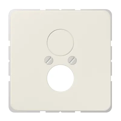 Jung Abdeckung für 2 Kleinsteckdosen 562 CD500 | Lautsprecherbuchse | mit Tragring | Duroplast glänzend | weiß