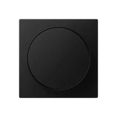 JUNG Abdeckung Drehknopf A 1740 BF SWM | Dimmer Drehrad | Thermoplast matt | Klemmbefestigung | graphitschwarz RAL 9005