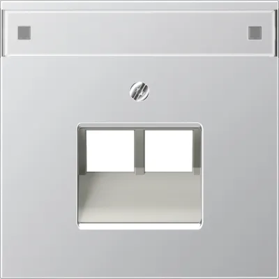 JUNG Abdeckung für IAE/UAE-Anschlussdose AL2969-2NAUA | 2x8-polig | mit Schriftfeld 12x55mm | Aufputz | Aluminium matt