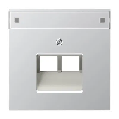 JUNG Abdeckung für IAE/UAE-Anschlussdose AL2969-2NAUA | 2x8-polig | mit Schriftfeld 12x55mm | Aufputz | Aluminium matt