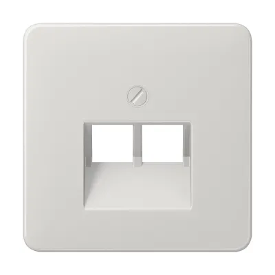 Jung Abdeckung CD569-2UALG | UAE/IAE 2x8-polig | Cat 5e & Cat 6 passend | bruchsicher Duroplast | Aufputz | lichtgrau