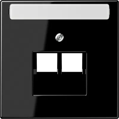 JUNG Abdeckung für IAE/UAE-Anschlussdose | 2x8-polig | Beschriftungsfeld | schwarz | Kunststoff