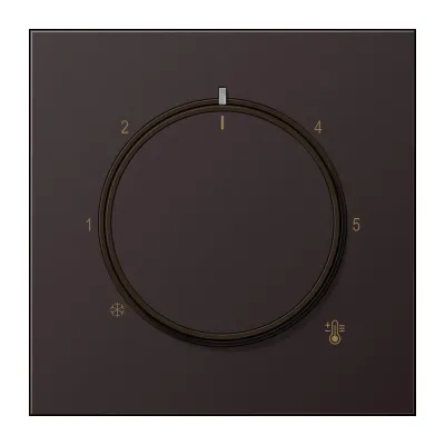 JUNG Abdeckung Thermostat AL1749D | Drehknopf | Aluminium matt lackiert | 70x70 mm | dark