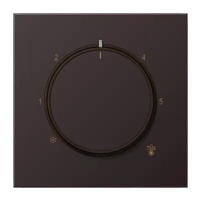 JUNG Abdeckung Thermostat AL1749D | Drehknopf | Aluminium matt lackiert | 70x70 mm | dark