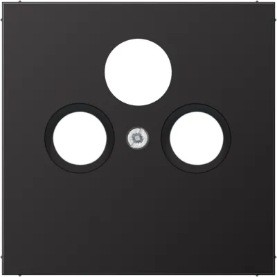 JUNG Abdeckung für SAT-TV-Steckdose AL2990SATD | Zentralplatte 3-Loch | Aluminium matt lackiert | 70x70 mm | dark