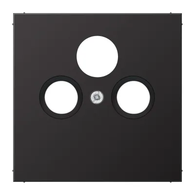 JUNG Abdeckung für SAT-TV-Steckdose AL2990SATD | Zentralplatte 3-Loch | Aluminium matt lackiert | 70x70 mm | dark