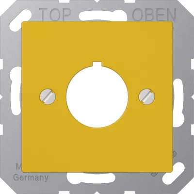 Jung Abdeckung A564GE für Befehlsgeräte 22,5mm | Schraubbefestigung | Tragring | Duroplast | glänzend | gelb