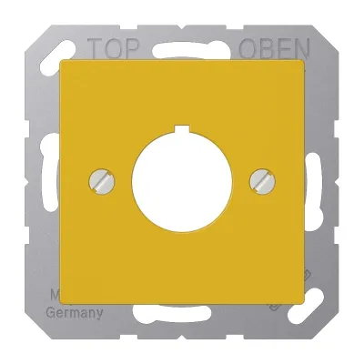 Jung Abdeckung A564GE für Befehlsgeräte 22,5mm | Schraubbefestigung | Tragring | Duroplast | glänzend | gelb