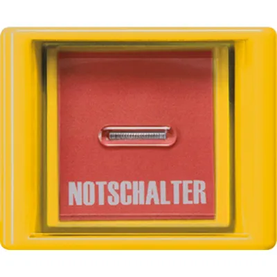 JUNG Abdeckung mit Glasscheibe AS561GLGE | Schalter/Taster Wippe | bruchsicher Thermoplast | glänzend | gelb RAL1004