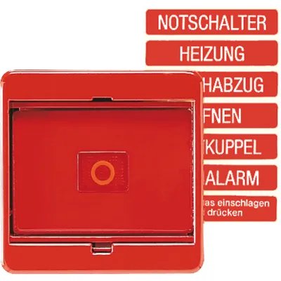 JUNG Abdeckung mit Glasscheibe 561GLRT | Schalter/Taster Abdeckung | Duroplast glänzend | rot RAL 3000 | IP20