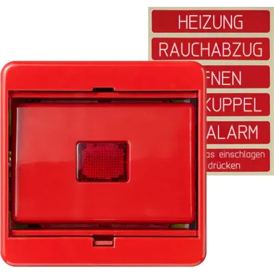 JUNG Abdeckung mit Glasscheibe 561GLRT | Schalter/Taster Abdeckung | Duroplast glänzend | rot RAL 3000 | IP20