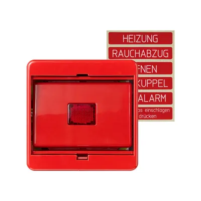 JUNG Abdeckung mit Glasscheibe 561GLRT | Schalter/Taster Abdeckung | Duroplast glänzend | rot RAL 3000 | IP20