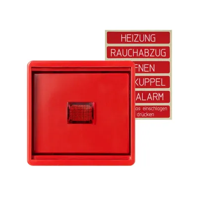 Jung Abdeckung mit Glasscheibe 661WGLR | WG600 Aufputz-Schalter Wippe | IP44 | Kunststoff Duroplast | rot RAL3000