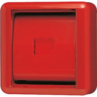 JUNG Abdeckung mit Glasscheibe 860WGLRT | WG 800 | Abdeckplatte Schalter/Taster | IP44 | Thermoplast | glänzend | rot