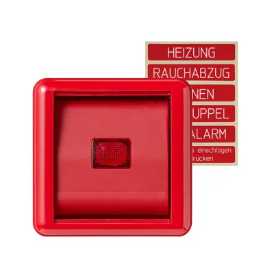 JUNG Abdeckung mit Glasscheibe 860WGLRT | WG 800 | Abdeckplatte Schalter/Taster | IP44 | Thermoplast | glänzend | rot