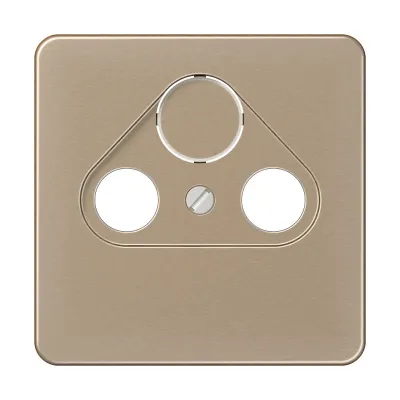 JUNG Abdeckung SAT-TV CD561SATGB | Zentralplatte 3-Loch | Aluminium eloxiert glänzend | Aufputz | gold-bronze
