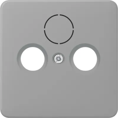 JUNG Abdeckung SAT-TV-Steckdose CD561SATGR | 3-Loch Zentralplatte | Thermoplast bruchsicher | glänzend | Aufputz | grau