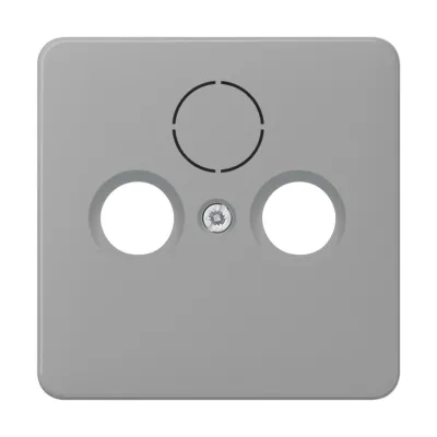 JUNG Abdeckung SAT-TV-Steckdose CD561SATGR | 3-Loch Zentralplatte | Thermoplast bruchsicher | glänzend | Aufputz | grau