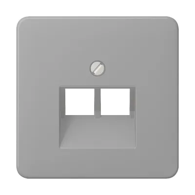 Jung Abdeckung CD569-2UAGR | IAE/UAE 2x8-polig | Cat.5e Cat.6 kompatibel | Aufputz | Kunststoff Duroplast | grau