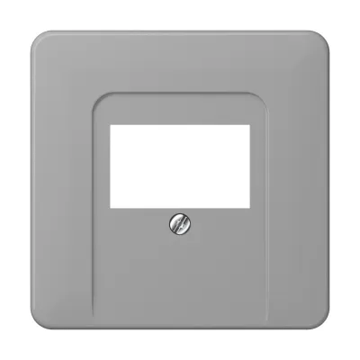 JUNG Abdeckung für TAE-Anschlussdose CD569TGR | bruchsicher | Schraubbefestigung | Duroplast | glänzend | grau RAL 7038