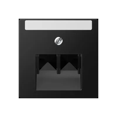 JUNG Abdeckung A 569-2 NA PLUA SWM | Zentralplatte UAE/IAE 2-fach | Beschriftungsfeld | graphitschwarz matt