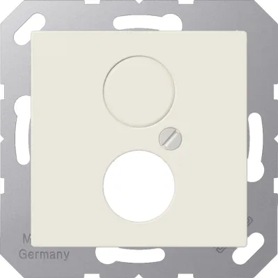 JUNG Abdeckung für Lautsprecherbuchse | 2 Kleinsteckdosen | Tragring | Schraubbefestigung | Duroplast | cremeweiß